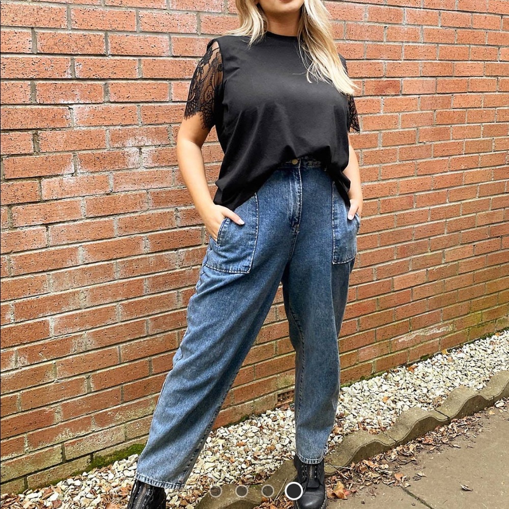 NWOT ASOS tee with lace sleeve